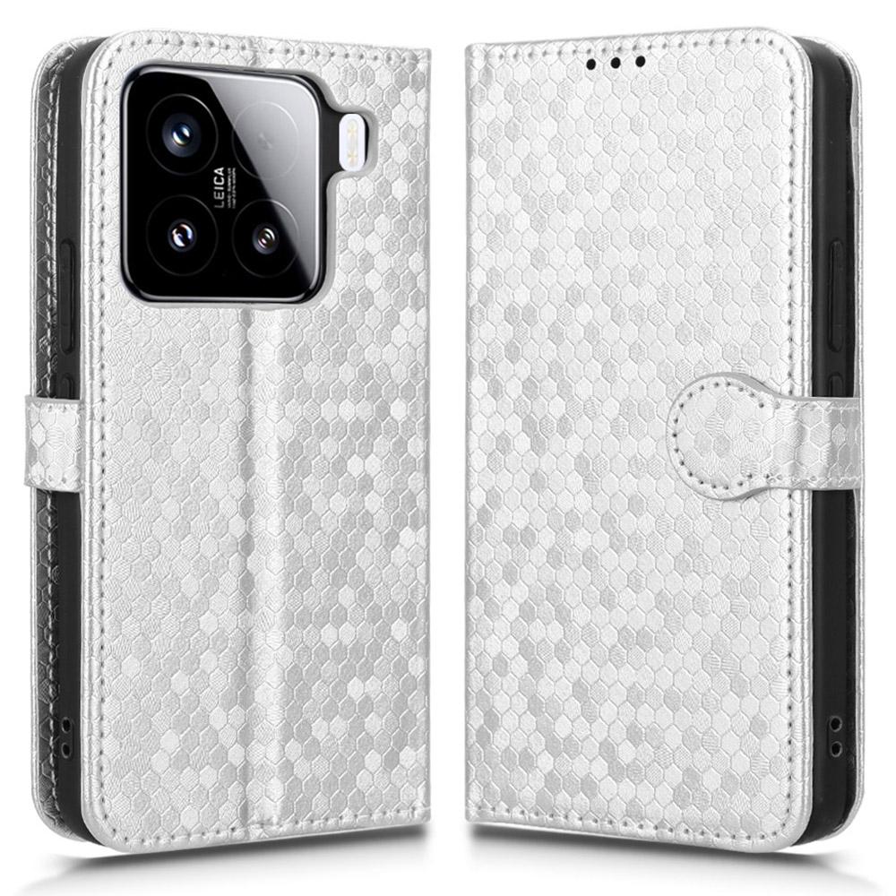 For Xiaomi 15 Wallet Case Dot Pattern Imprint PU Leather Phone Cover