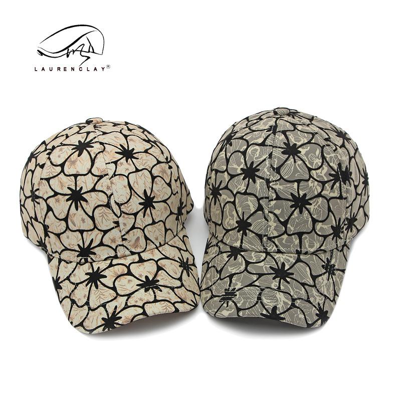 Hat men and women spring and summer thin breathable cap retro hardtop baseball cap printing tide