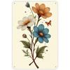 Vintage Botanical Metal Wall Art Handmade Flower Butterfly Tin Sign Retro Home Decor Farmhouse Living Room