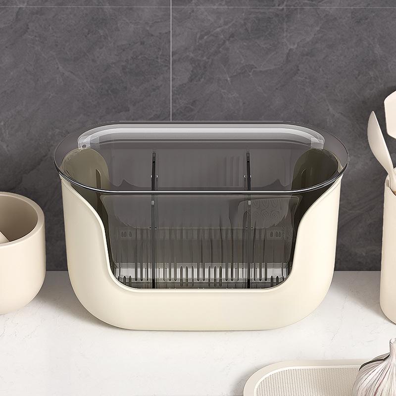 2024 Multifunctional Chopstick Holder: Thickened, Large Capacity with Quick Draining, Divided Storage.