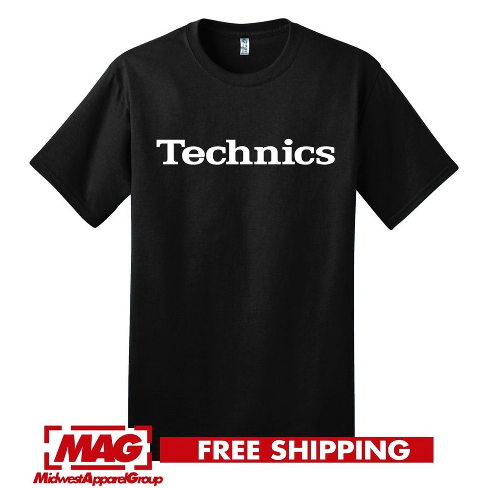 TECHNICS LOGO T-SHIRT Dj Turntables Old School Record Player Vinyl Shirt Tee Dee Unisex T-Shirt L