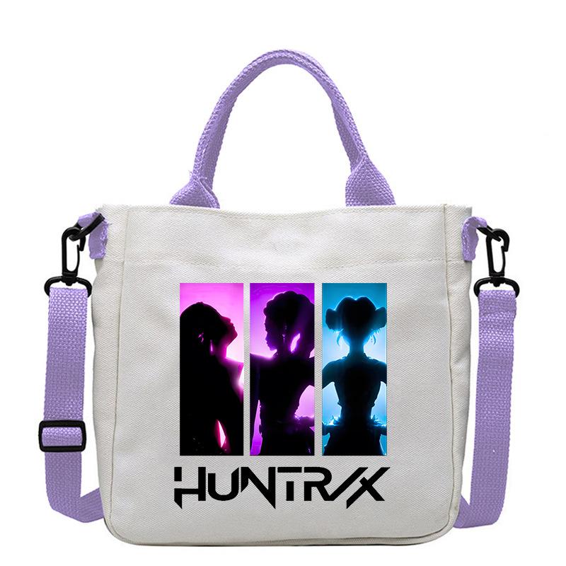 KPop Demon Hunters Theme Women Canvas Shoulder Bag Boys Girls Tote Handbag Anime Fashion Crossbody New Kids Xmas Gifts Kid Friendly Entertaining Fun