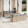 VidaXL Garden Lounge Set with Cushions 9 Pcs Beige Braided Resin 3217309