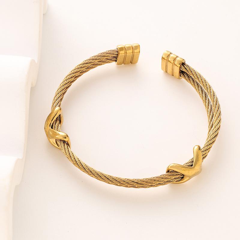 Titanium Steel Couple Bracelet - Steel Wire Double Rope Punk Bangle
