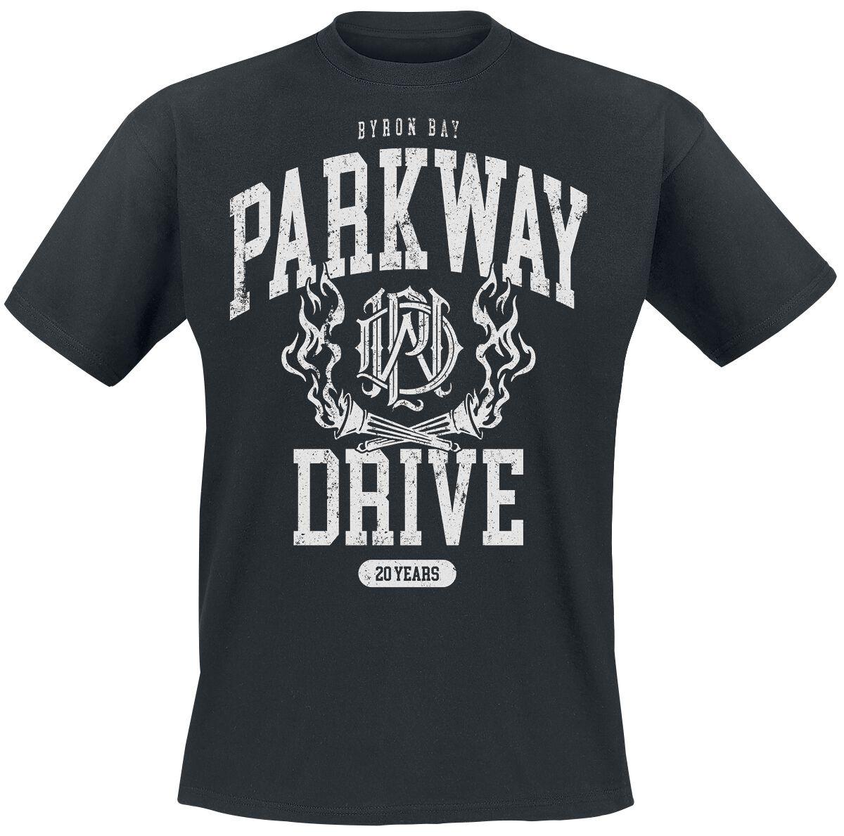 Parkway Drive Vintage College Style Graphic Cotton TShirt Unisex Hardcore Punk Style BlackWhite Short Sleeve Top S