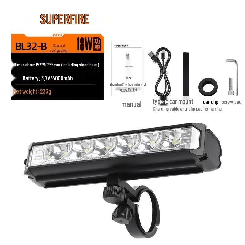 SUPERFIRE BL32-B Rechargeable Bicycle Front Light
