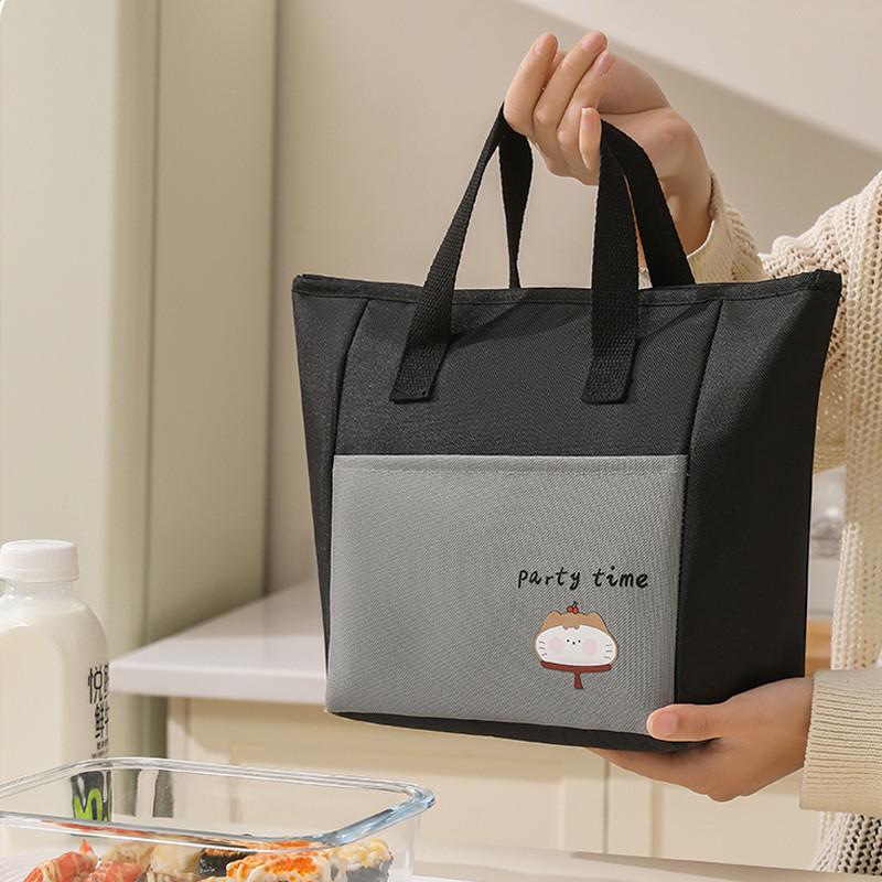 Puppy Letter Pattern Cartoon Lunch Bag For Students And Office Workers With Insulated Design