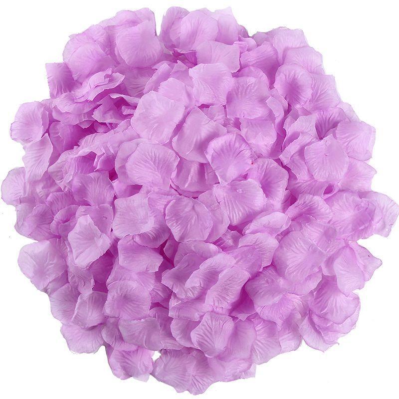 

100/200Pcs Artificial Fake Rose Petals Colorful Simulation Silk Rose Petal For Valentines Day Wedding Party Romantic Decoration 100pcs фиолетовый