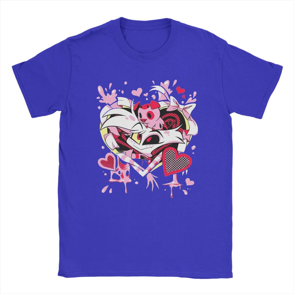 Hazbins Hotels Angel Dust Men T Shirts  Fun Tee Shirt Short Sleeve Round Neck T-Shirt 100% Cotton Gift Idea Clothes