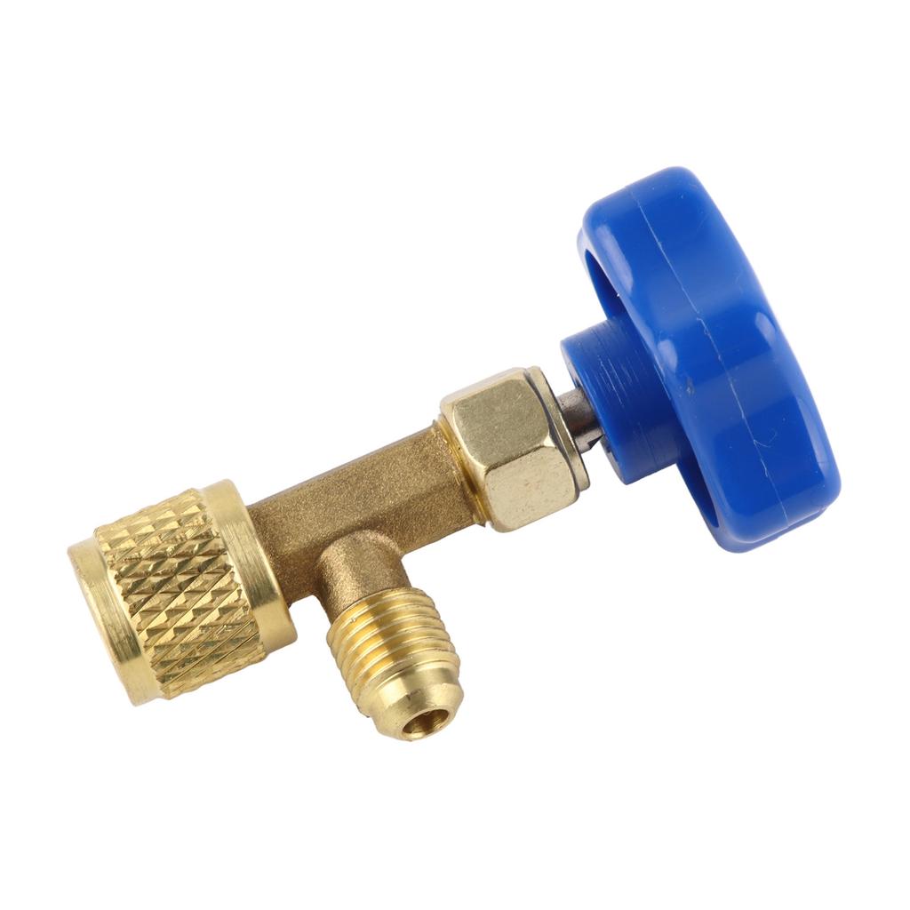 Universal Refrigerant Safety Valve Brass 1cm Diameter Cylinder Valve Replacement for Home Air Conditioner Yellow