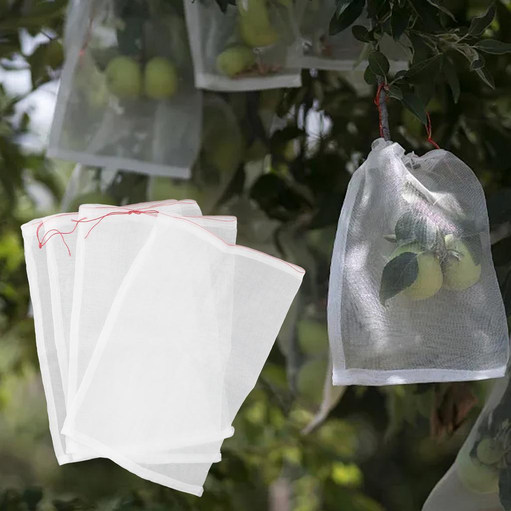 Drawstring Mesh Bags Fruit Protection Mesh Bags Garden Agriculture Nylon Material Proper Airflow Rainwater Drainage