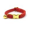 Pumpkin Red Corduroy Cat Bow Tie Collar with Engraving