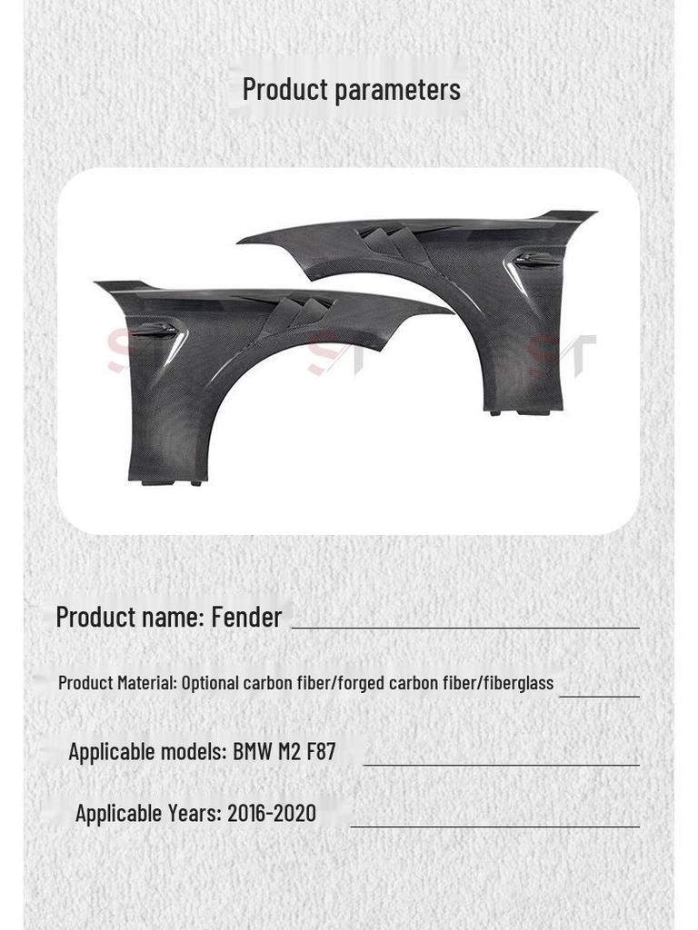 **BMW M2 F87 Carbon Fiber Fender & Side Skirt Trim**