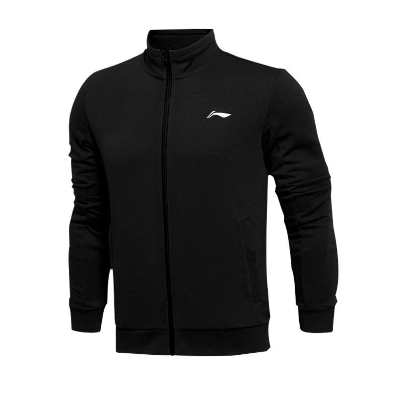 Li Ning Badminton Series Zip-Up Hoodie With Logo Comfortable Versatile Long Sleeve Unisex Hoodies Black AWDTD93