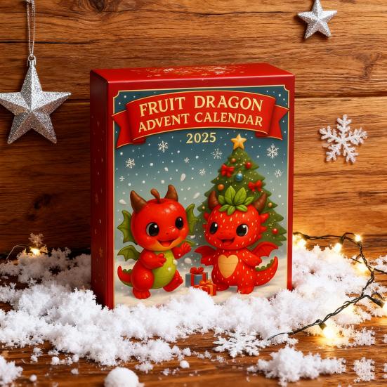 Christmas Fruit Dragon Advent Calendar 24 Days Dragon Collectible Ornament Xmas Countdown Calendar Box Holiday Party Gift