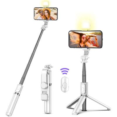 Kablosuz Bluetooth Selfie Sopa Katlanabilir Monopod Dolgu Işığı Deklanşör Uzaktan Kumanda Iphone Xiaomi Huawei IOS Android için