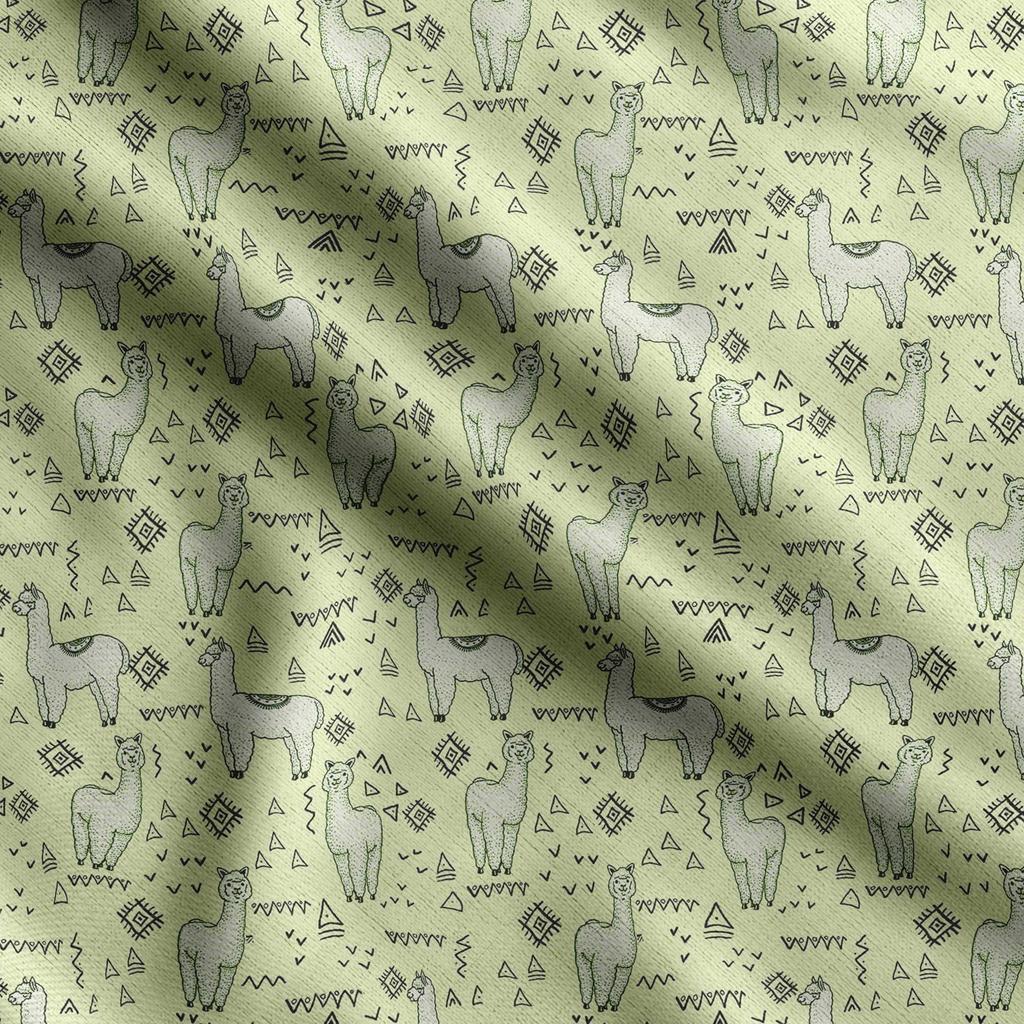 Soimoi Llama Alpaca Print,  Cotton Cambric, Quilting Fabric Sold by The Yard 42 Inch Wide, Medium Weight Cotton Fabric, Sewing  Supplies,