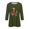 3/4 Sleeve Tops For Women T-Shirt Casual Christmas Print Tops T Shirt Round Neck Pullover Blouse