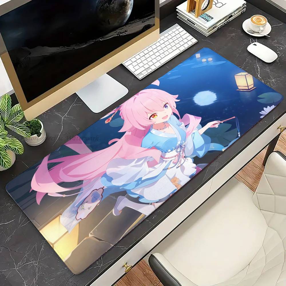 Takanashi Hoshino Anime B-Blue Archive Mousepad Non-slip Suitable For Office Computers Laptops E-sports Game Desk Mats XXL Keyb