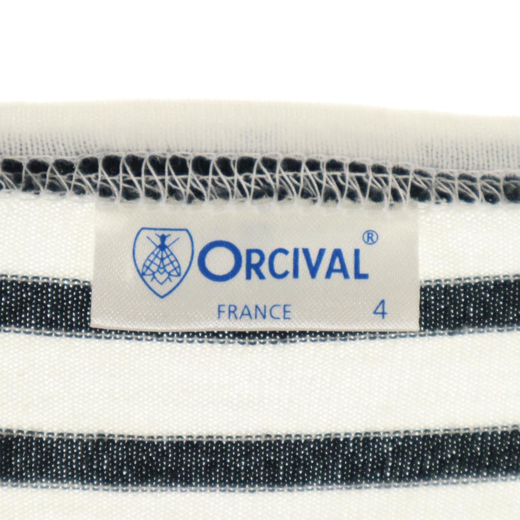 Orcival Made In Japan Border Short Sleeve Boat Neck Cut 4 White System Men's Used