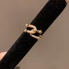 Vintage Copper Cross Ushaped Open Ring With Zirconia For Womens Fashion Jewelry