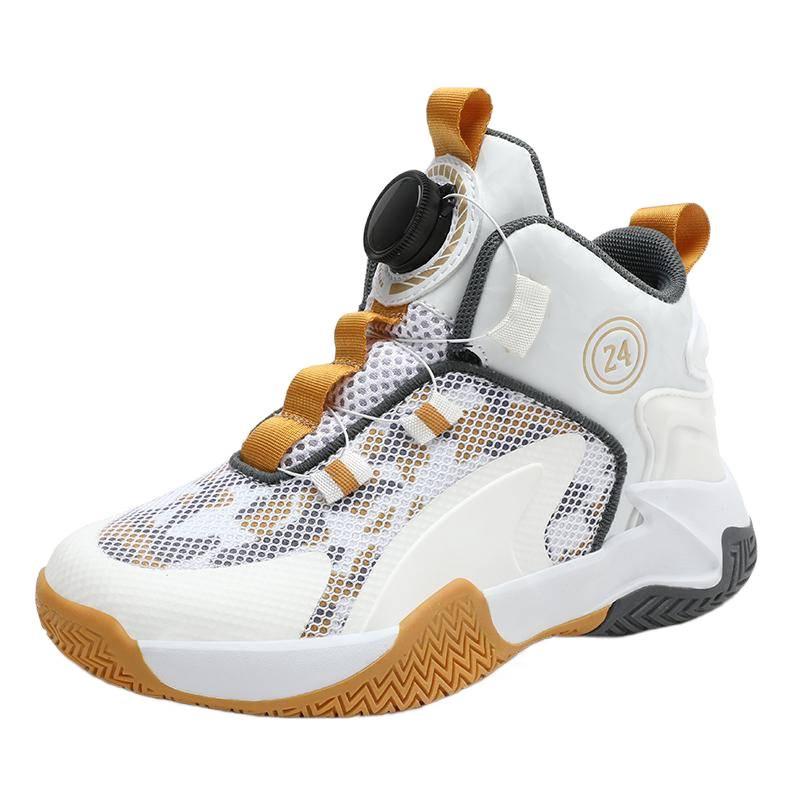 2025 Kids' Rotary Buckle Basketball Shoes for Boys – All-Season Sports Training Footwear