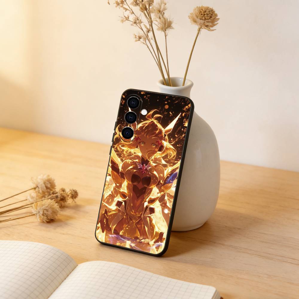 

Senki Zesshou Symphogear Phone Case Black Silicone Soft For Samsung Galaxy A73,A72,A71,A70,A53,A52,A51 Samsung a13 5g