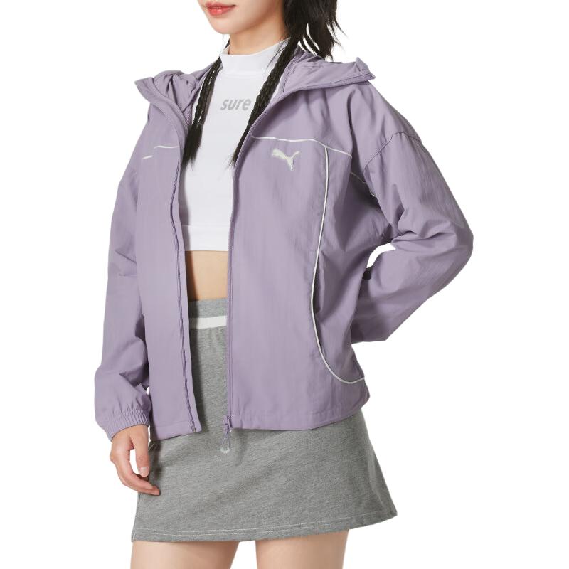 Puma Unifarbene atmungsaktive Webjacke Damenjacken Lila 628763-30
