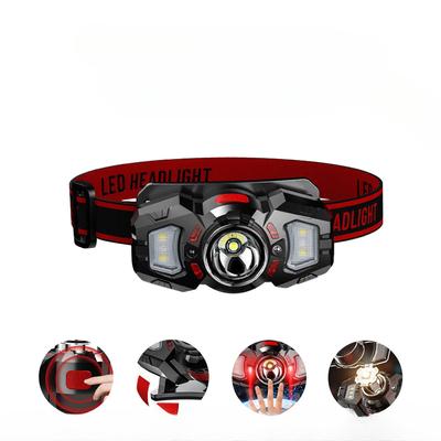 Cross Border New Wave Sensing Headlight LED+COB Dual Light Source Large Capacity Headworn Strong Light Outdoor Fishing Light