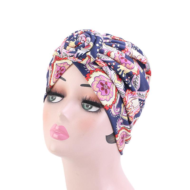 Damen Afrikanischer Druck Turban Hut Scrunchies Knoten Kopftuch Stretch Bandanas Party Kopfbedeckung Damen Kopftuch Haaraccessoires