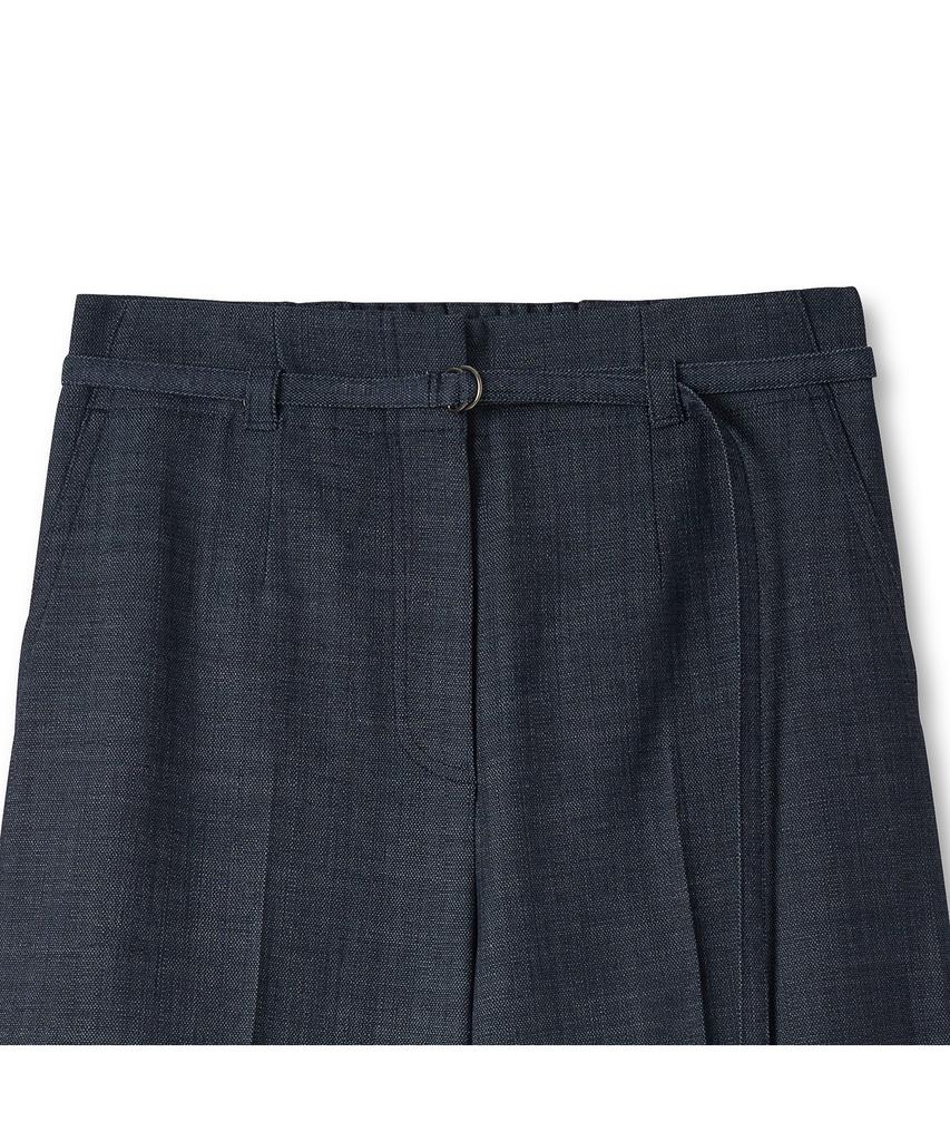 IOLO Women'S Belted Semi-Wide Pants_Blue
