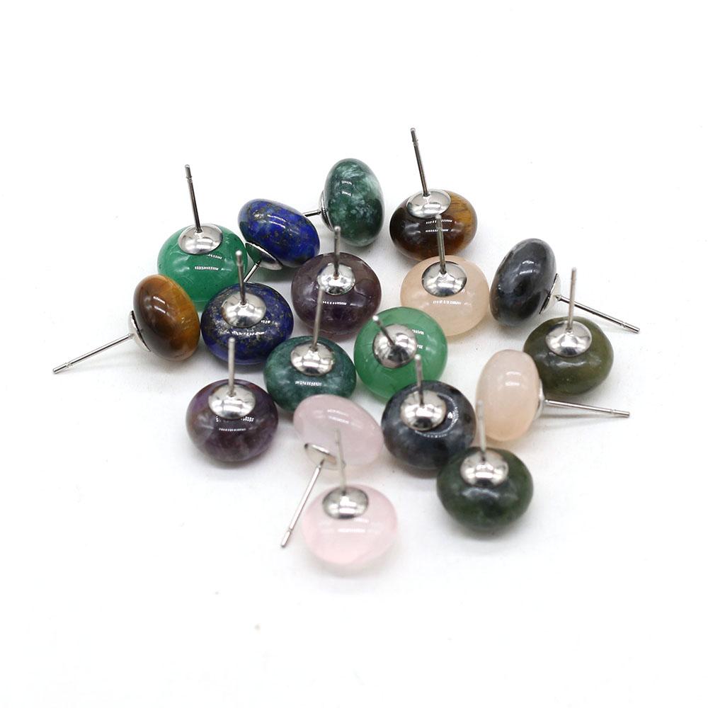 1 пара серег-гвоздиков из натурального камня — фото 6