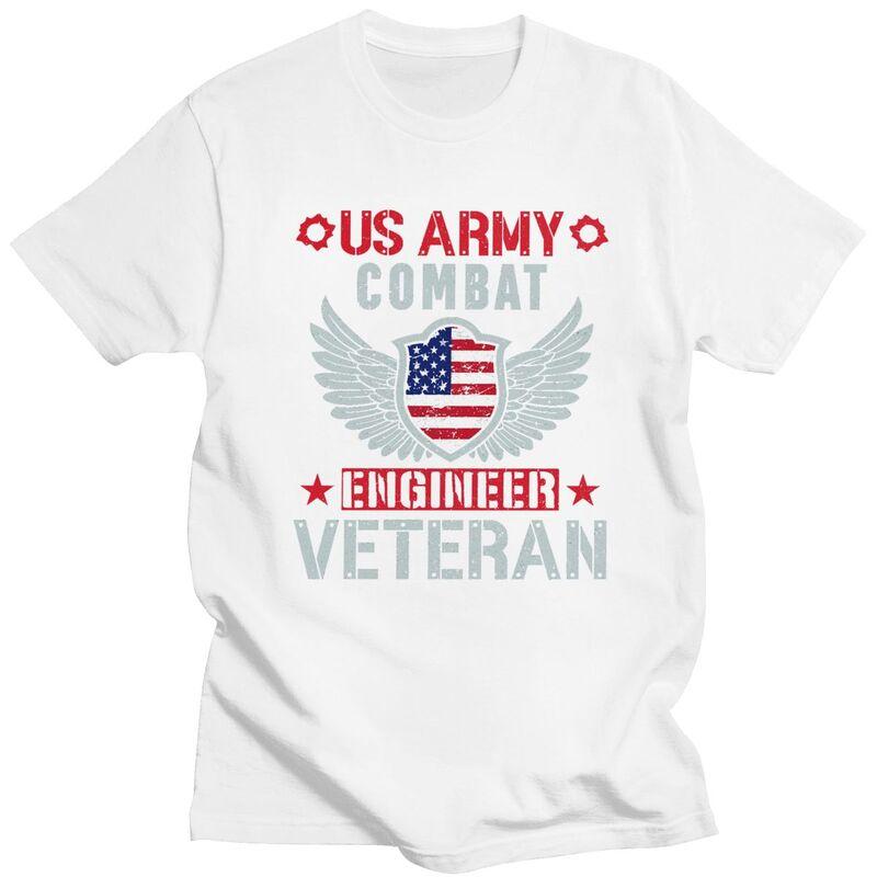Custom US Army Combat Engineer Veteran T Shirt for Men Tshirt Tees Tshirts Slim Fit
