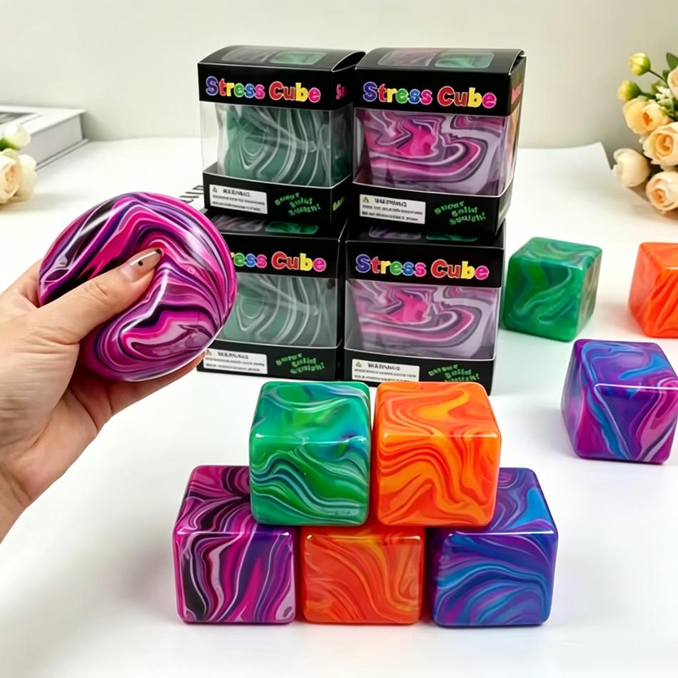 Stress Cube Squishy Fidget Toys For Relaxation High Density Gel Filled Fidgets For Classroom Sensory Calming Toys For Kids Adult