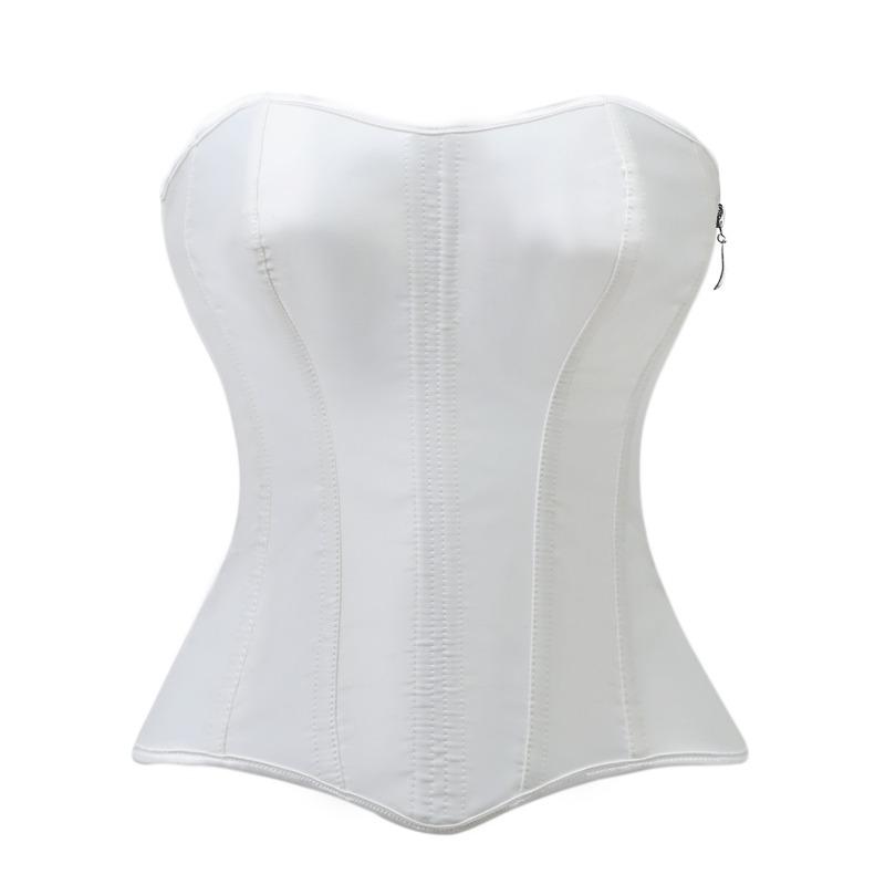 Corsetto modellante a zip in raso da donna per controllo pancia Shapewear snellente Top