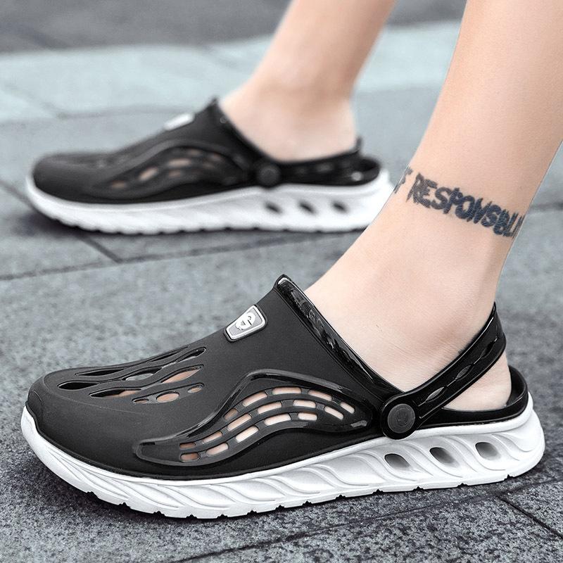 Fashion Men's Sandals Summer Wear Hole Shoes Sports Dual-purpose Driving Cool Slippers Vietnamese Baotou Non-slip Beach Shoes Men