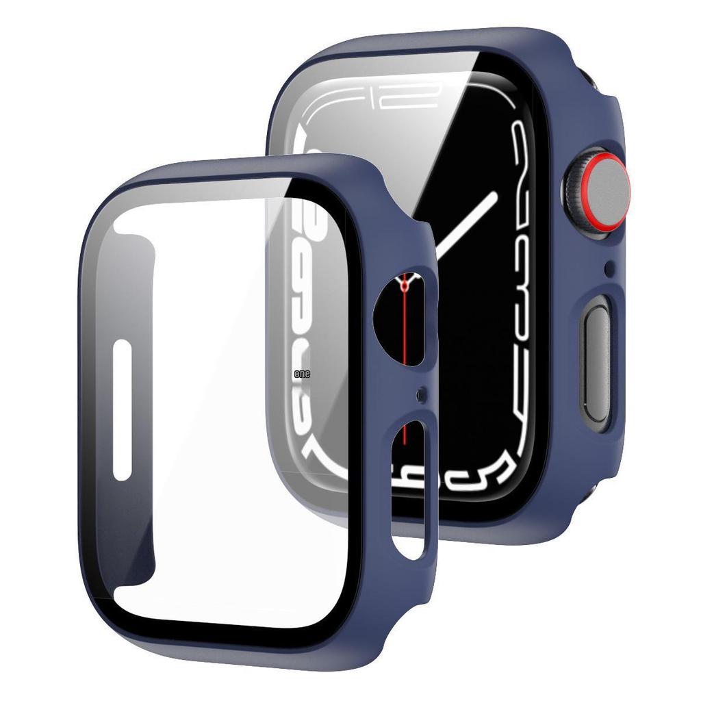 Compatible Apple Watch Series 5/6/7/8/9 Protective Hard Case with Tempered Glass Film