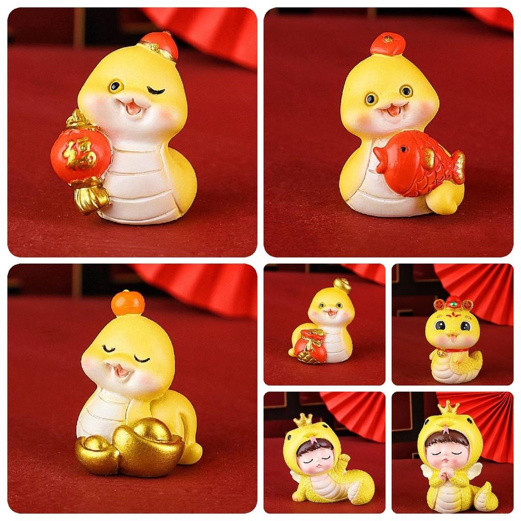 Year The Of Snake Mascot Toy Resin Cake Decoration Doll Room Gifts Decorate