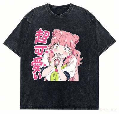 You and I Are Polar Opposites Washed T-shirt Anime Lover Harajuku New Model Oversized Vintage Loose Streetwear Classic Unisex