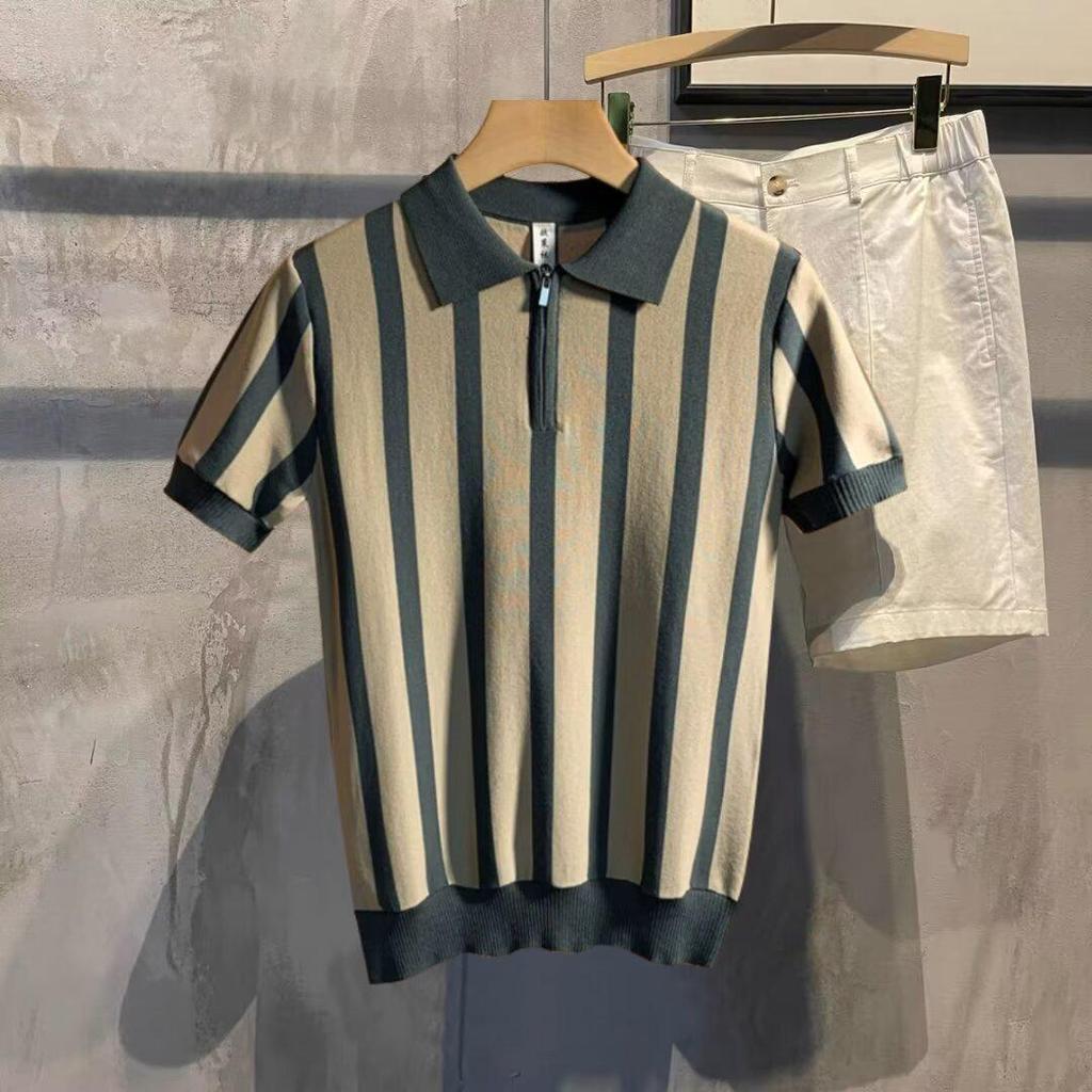 Pánské letní polo tričko slim fit - Krátký rukáv, ležérní pletená móda