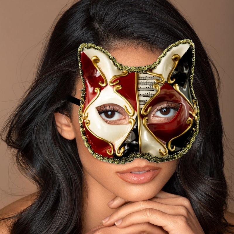 Mysterious Venetians Kitty Mask for Costume Parties and Stage Performances Mardi Gras Masquerades Cats Mask Accessory