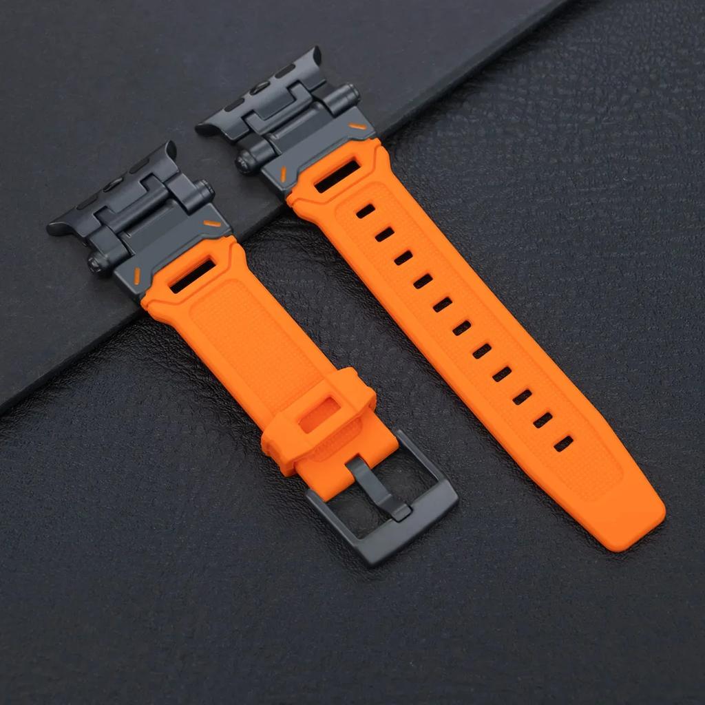 Silicone Sport Band for Apple Watch Ultra 49mm 45mm 42 44mm Rubber Strap for iWatch Series 9 8 7 Se 6 5 4 Ultra 2 49 Correa