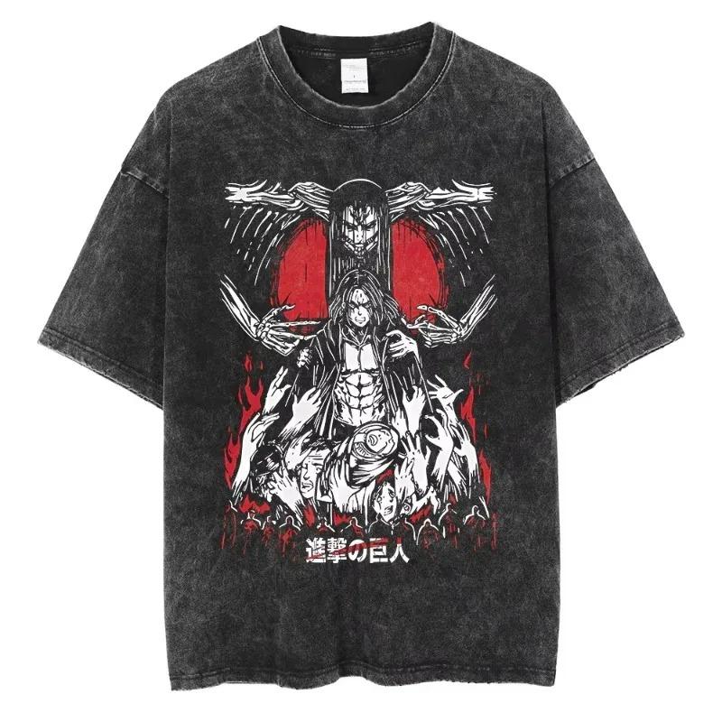 2026 Short Sleeved Round Neck Y2k Tshirt Unisex Clothing New in Top & Tees Unisex T-Shirt Anime Attack On Titan Eren Jaeger Printed