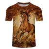 2022 Men's 3d Horse Printed T-shirts Horse Crew Neck Short Sleeve Street Clothes Hip-hop Trend Male Clothes Summer 6xl Tees Tops