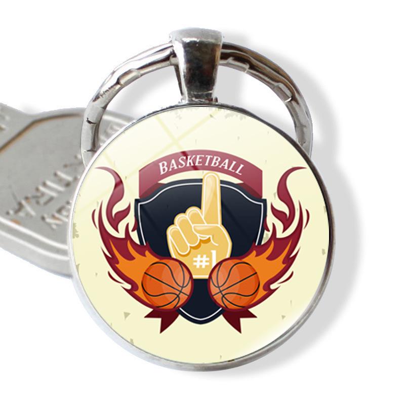 Basketball Layup Lover Keychain - Glass-Embossed Sports Gift