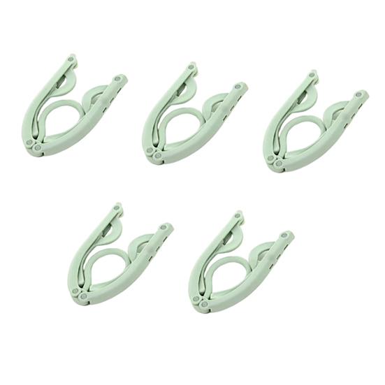 5PCS Folding Clothes Hanger Strong Durable Plastic Portable Drying Rack Space Saving Hanger for Travel Bathroom Hotel зелёный