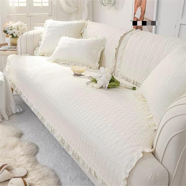 

Хлопковый чехол для дивана для гостиной, утепленный мягкий диван-подушка, коврик во французском стиле, диван-полотенце, домашний L-образный чехол для дивана 1pc 30x50 pillowcase