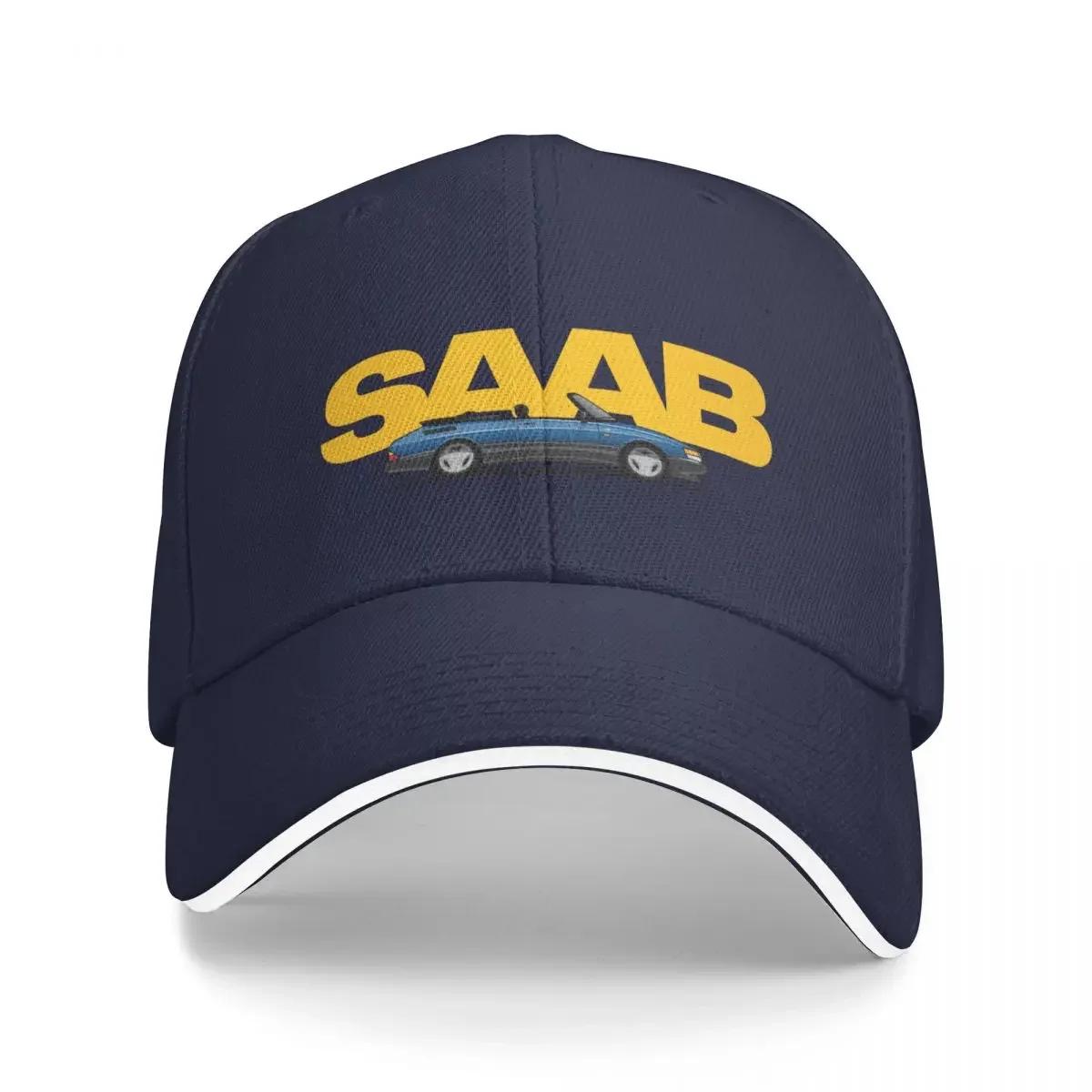 

Saab 900 Aero convertible Illustration Blue Yellow Baseball Cap New In Hat Designer Hat Hat Luxury Brand summer Men Women s