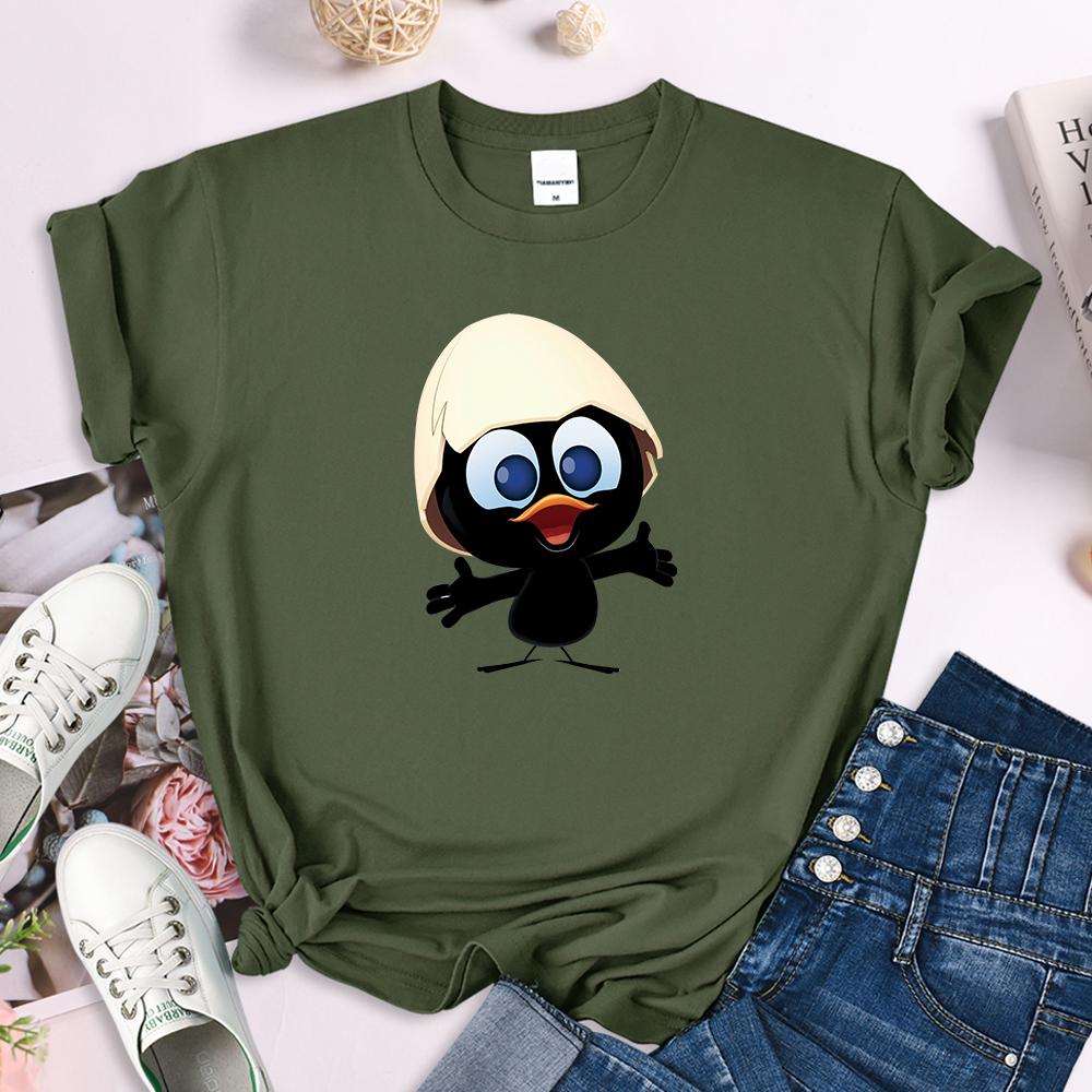

Eggshell Blackbird Baby Prints Womens T Shirt Fashion Soft Breathable Clothes Sport Casual Short Sleeve Breathable Loose Tops S