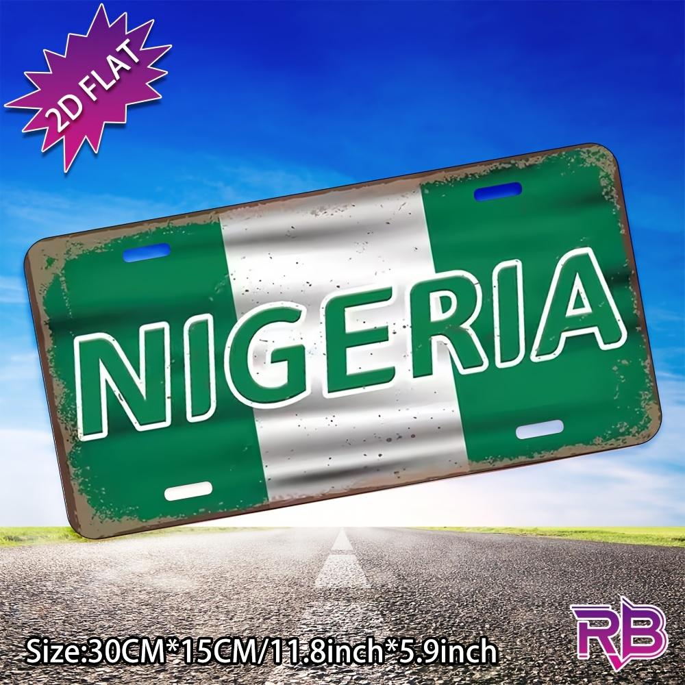 

Nigeria Flag Vintage D Flat Aluminum Metal Tin Sign for Patriotic Car Wall Decor Bar Garage Man Cave 15x30cm(5.9x7.8inch)